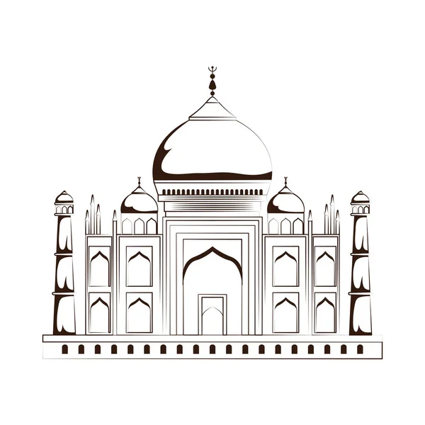 Indiska tempel ikon — Stock vektor