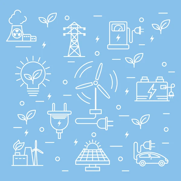Icônes alternatives énergétiques — Image vectorielle