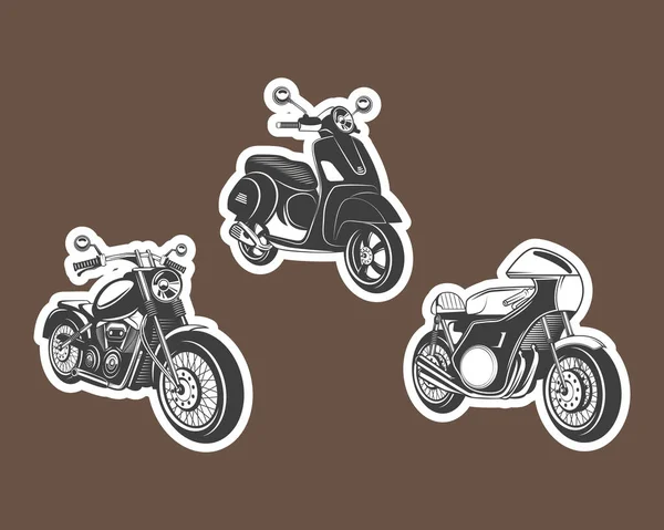 Motorcykel ikon set — Stock vektor