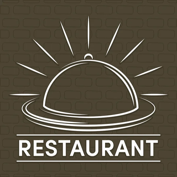 大皿付きのレストランバナー — ストックベクタ
