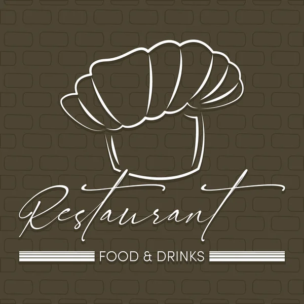 Banner de restaurante com chapéu de chefs — Vetor de Stock