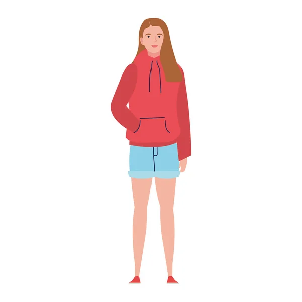 Mujer con abrigo — Vector de stock