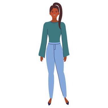 Ayakta duran afro kadın