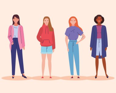 çok ırklı genç kadınlar