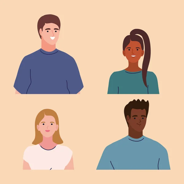 Young people characters — Stock Vector