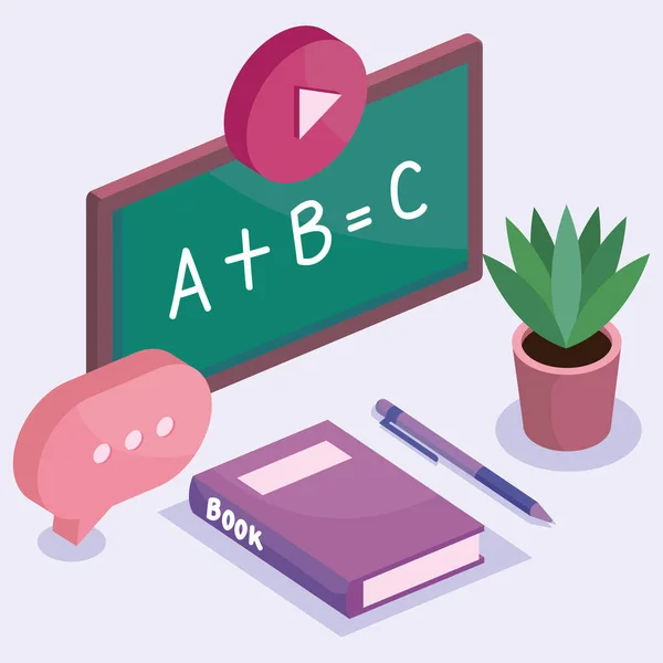 Chalkboard of education online — Stock Vector