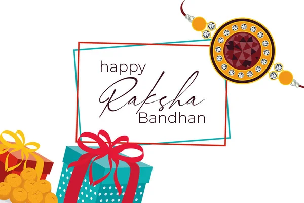 Raksha bandhan wristband and gifts — 图库矢量图片