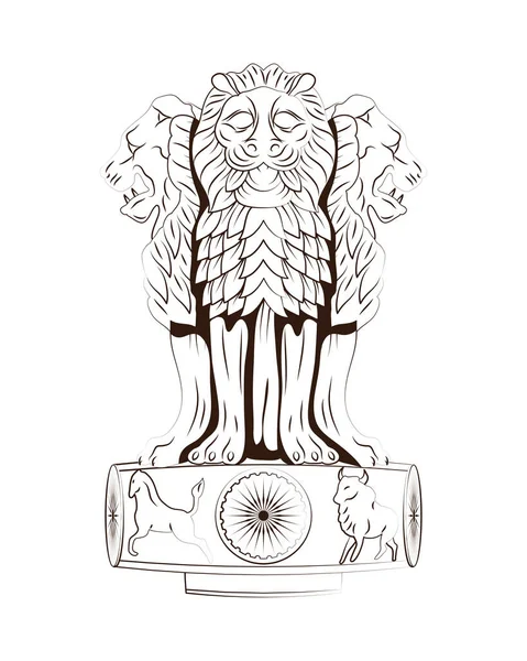 Indisk lejonstaty — Stock vektor