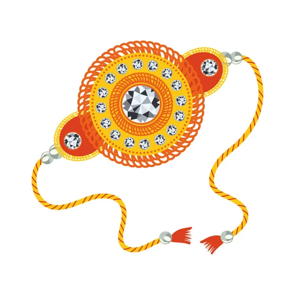 Orange raksha bandhan wristband — Stock Vector