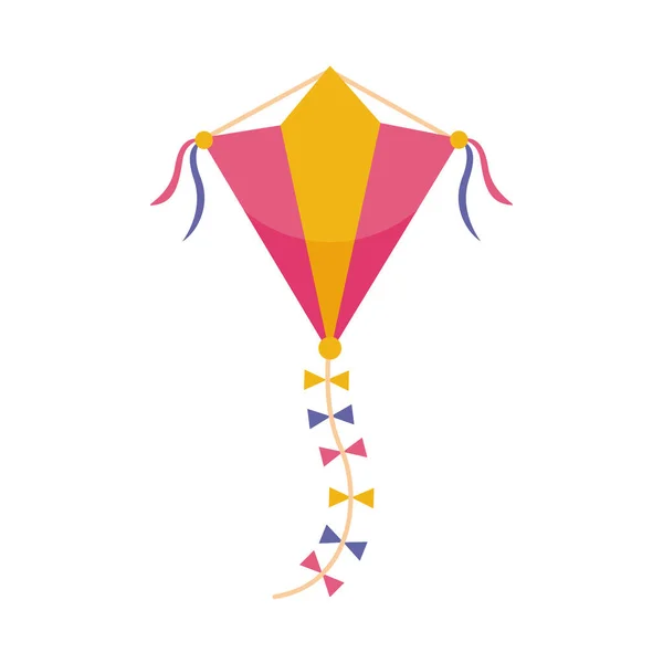 Cerf-volant jaune et rose — Image vectorielle