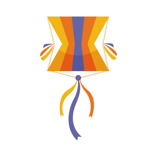 Striped kite icon — Stock Vector