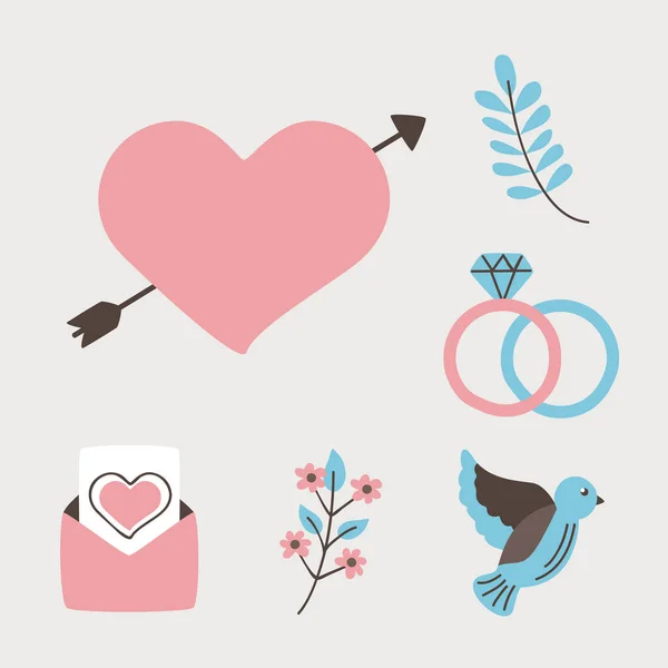 Wedding icon set — Stock Vector