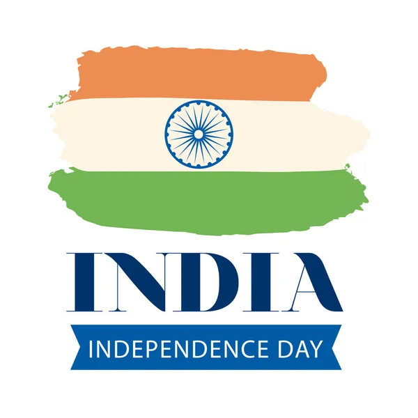 Ημέρα ανεξαρτησίας Ινδίας με σημαία — Διανυσματικό Αρχείο