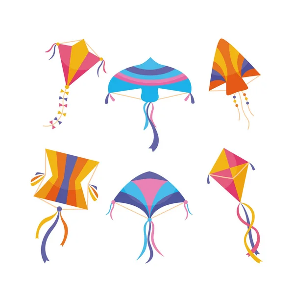 Kites conjunto de ícones —  Vetores de Stock