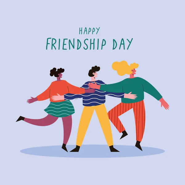 Happy friendship day blue poster — Stock Vector