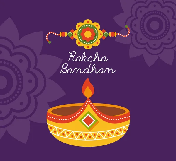 Βραχιόλι και κερί Raksha μπαντάν — Διανυσματικό Αρχείο