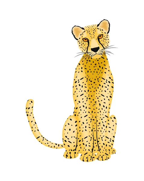 Carino cartone animato leopardo — Vettoriale Stock