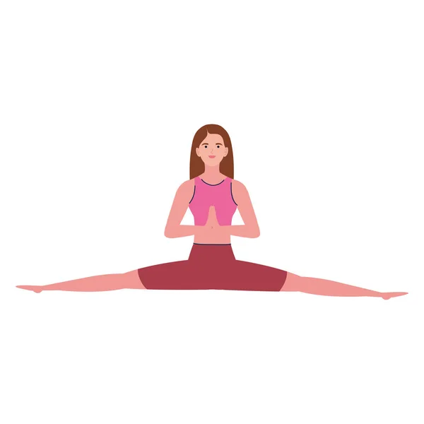 Linda mujer practicando yoga — Vector de stock