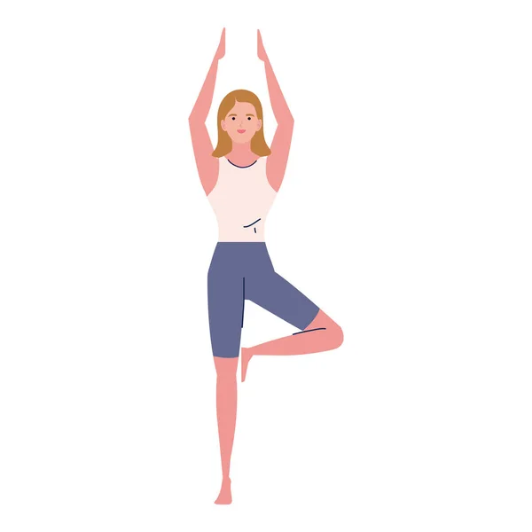 Vrouw die yoga beoefent — Stockvector