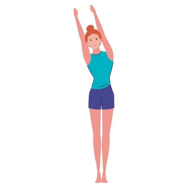 Junge Frau praktiziert Yoga — Stockvektor