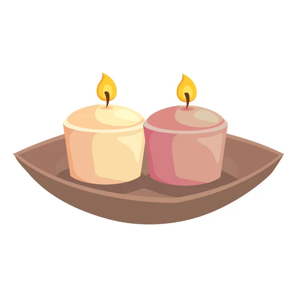 Candles spa icons — Stock Vector