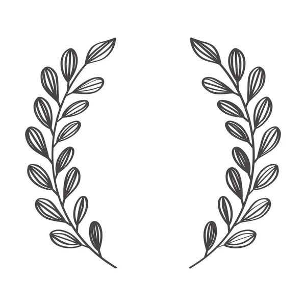 Laurel branches in wreath shape — 图库矢量图片
