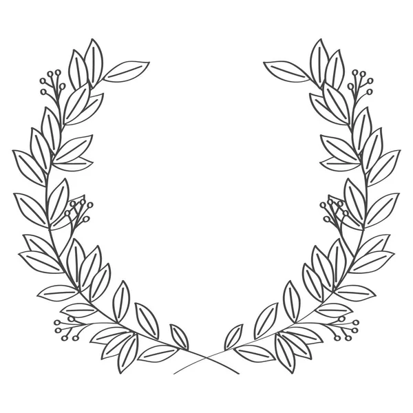 Corona de laurel con semillas — Archivo Imágenes Vectoriales