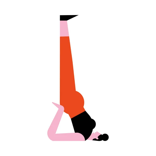 Mujer joven practicando yoga — Vector de stock