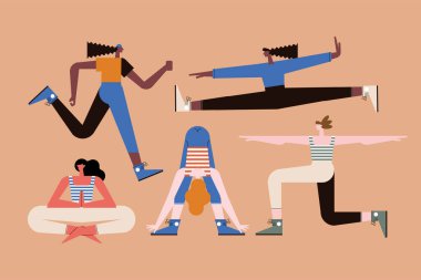 Beş kız çalışma faaliyetleri