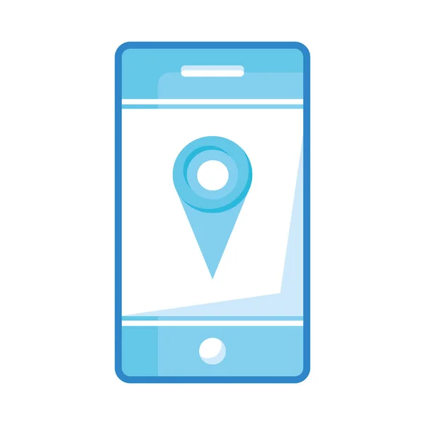 Marque GPS à l'intérieur du smartphone — Image vectorielle