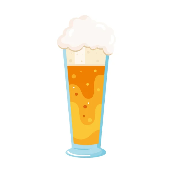Minum bir dengan gelembung - Stok Vektor