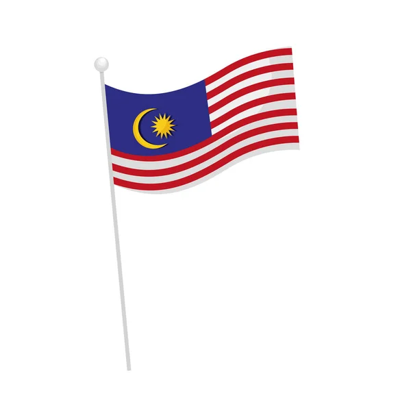 Diseño de la bandera de Malasia — Vector de stock