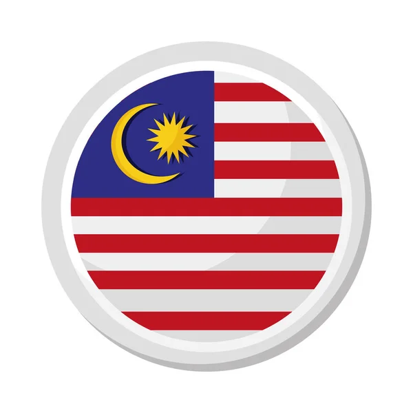 Tombol flag Malaysia - Stok Vektor