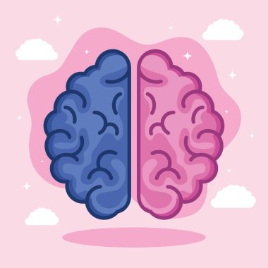 Bulutlu pembe ve mavi beyin