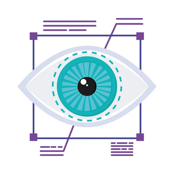 Modré oko na čtverci — Stockový vektor