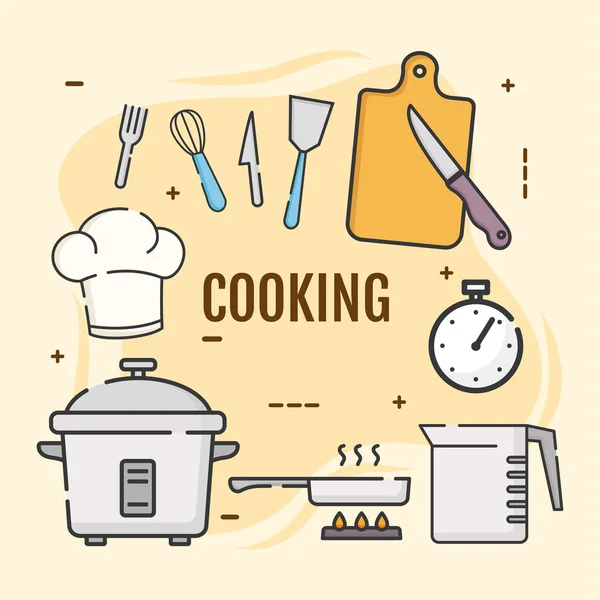 Набор символов для приготовления пищи — стоковый вектор