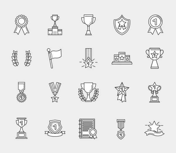 Winner icon bundle — Stock Vector