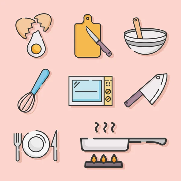 Cooking set of icons — Stock Vector