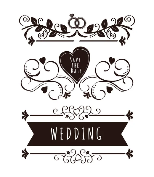 Düğün afişleri koleksiyonu — Stok Vektör