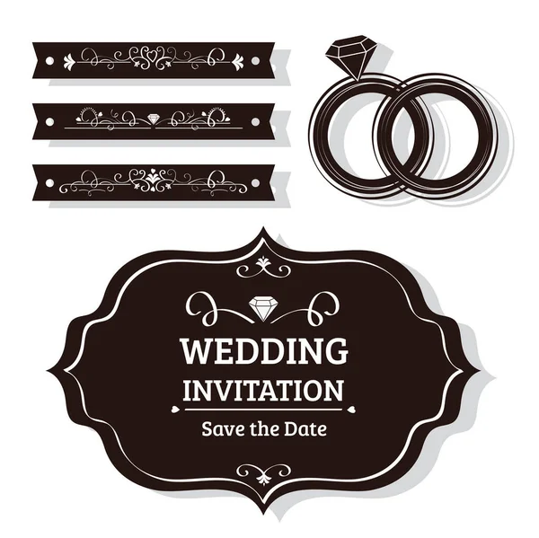 Conjunto de banners de boda — Vector de stock