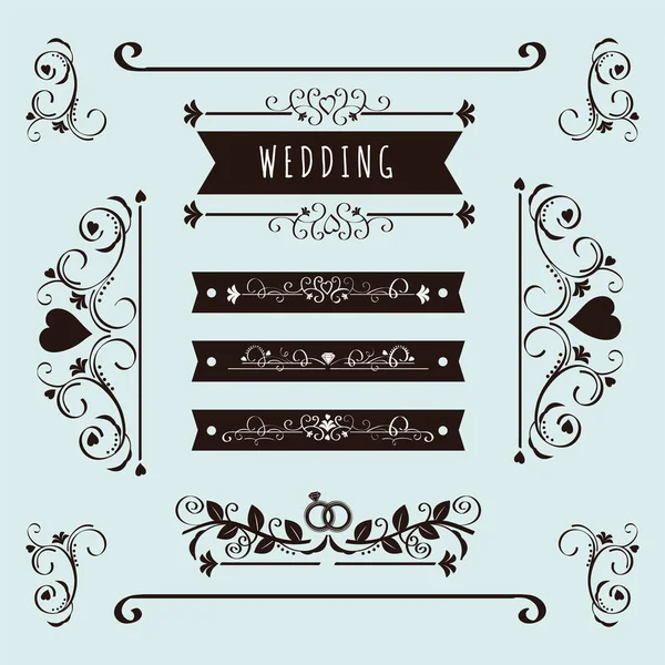 Wedding banners symbol collection — Stock Vector