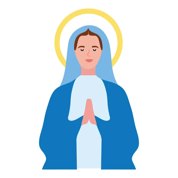 Assumption of Mary praying with crown — Stock Vector