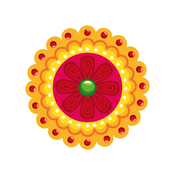 Icône mandala orange — Image vectorielle