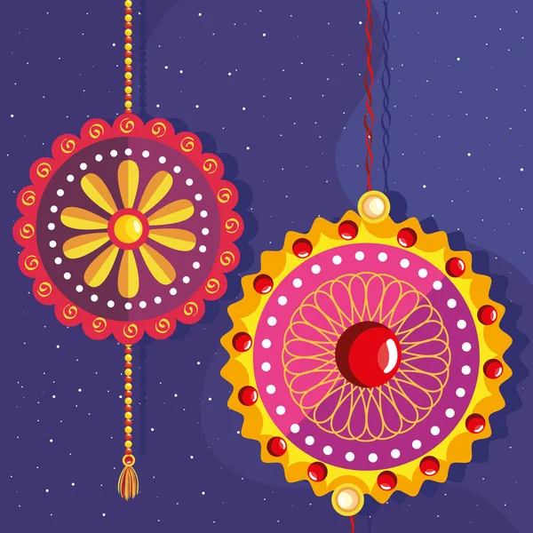 Raksha bandhan armbanden opknoping — Stockvector