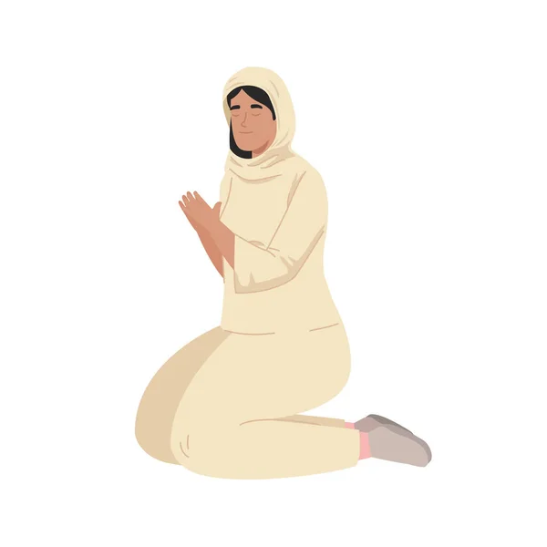 Mulher muçulmana rezando — Vetor de Stock