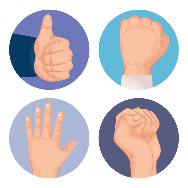 Kolekcja ikon ludzkich rąk — Wektor stockowy