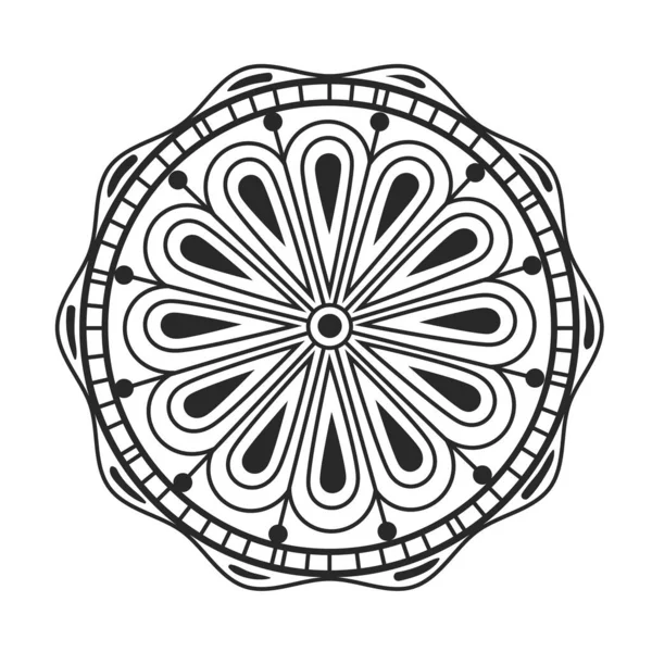 Mandala schwarz und weiß — Stockvektor