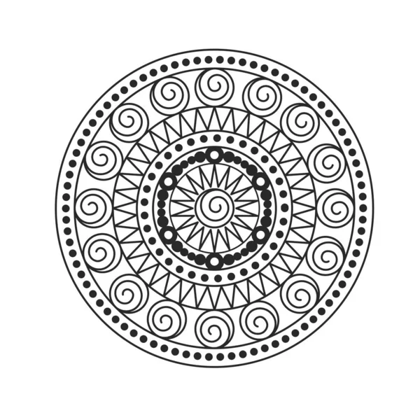 Mandala met spiralen — Stockvector