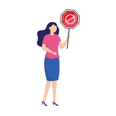 woman protesting with signal