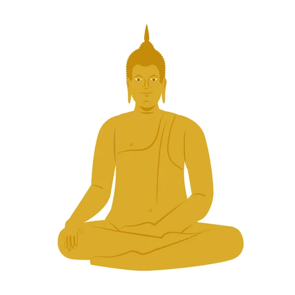 Arany buddha emlékmű — Stock Vector